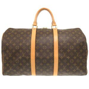 LOUIS VUITTON Brown Monogram Keepall 50 Boston Bag